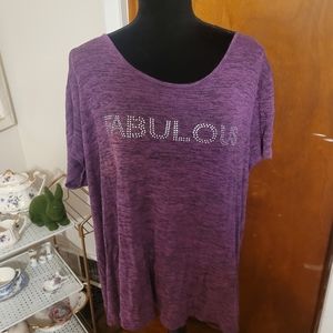 🍒5for$10 Purple heathered Fabulous top. Sz 2X